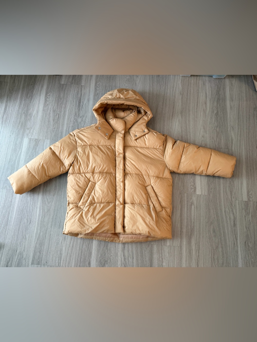 Abercrombie & Fitch Tan Puffer Jacket with Hood
